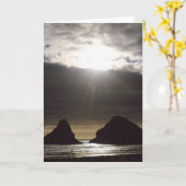 Moonlight over Ocean Rocks Oregon Kaart (Gele Bloem)