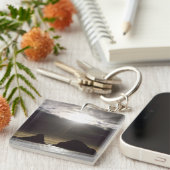 Moonlight over Ocean Rocks Oregon Sleutelhanger (Voorkant Rechts)