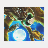 Moonlight Owls Fleece Deken (Voorkant (Horizontaal))