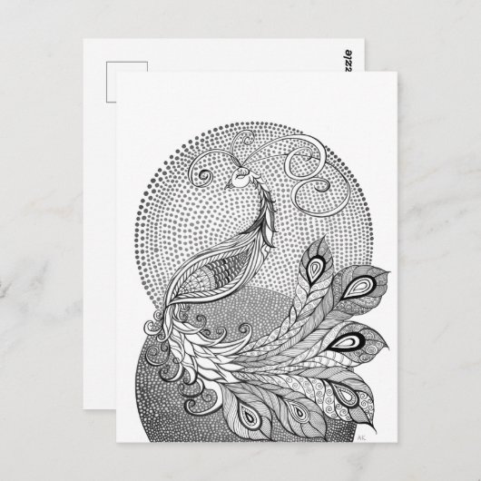 Moonlight Peacock Briefkaart (Voorkant / Achterkant)