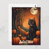 Moonlight Pompoen Patch Gepersonaliseerde Hallowee Briefkaart (Voorkant / Achterkant)