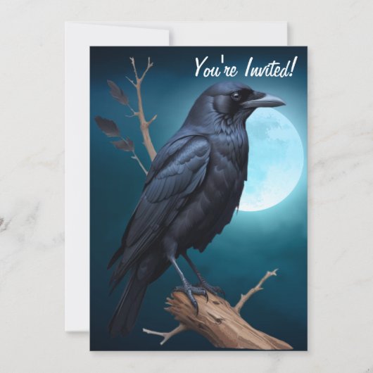 Moonlight Raven Halloween Kaart (Voorkant)