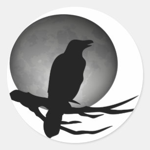 moonlight raven ronde sticker