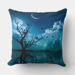 Moonlight reflecteert Schilderachtig Night Sky PIl Kussen