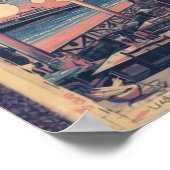 Moonlight Riviera Lunar Fantasy Seaside Boardwalk Poster (Hoek)