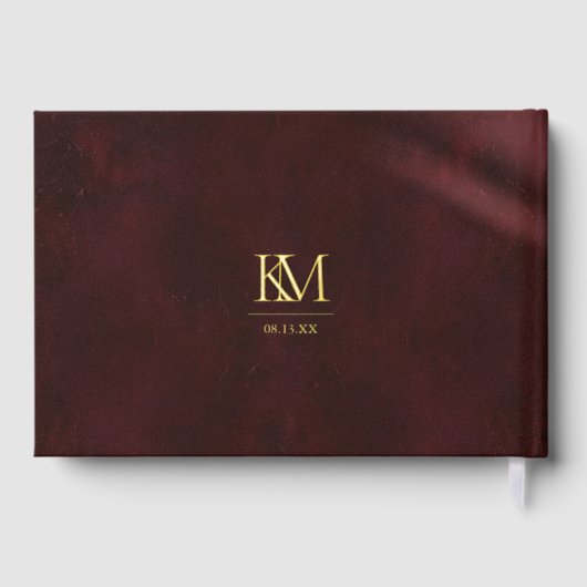 Moonlight Romance Bruiloft Bourgogne Goud ID881 Gastenboek (Achterkant)