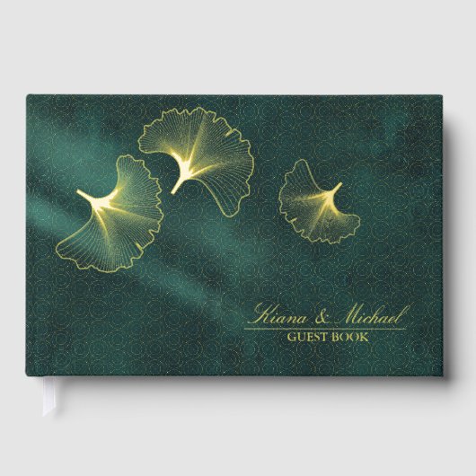 Moonlight Romance Bruiloft Emerald Gold ID881 Gastenboek (Voorkant)