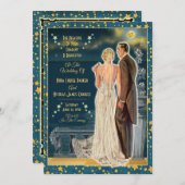 Moonlight Romance bruiloft uitnodigingen - Blonde (Voorkant / Achterkant)