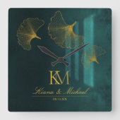 Moonlight Romance Emerald Green ID881 Vierkante Klok (Voorkant)