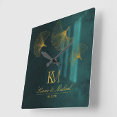 Moonlight Romance Emerald Green ID881 Vierkante Klok (Hoek)