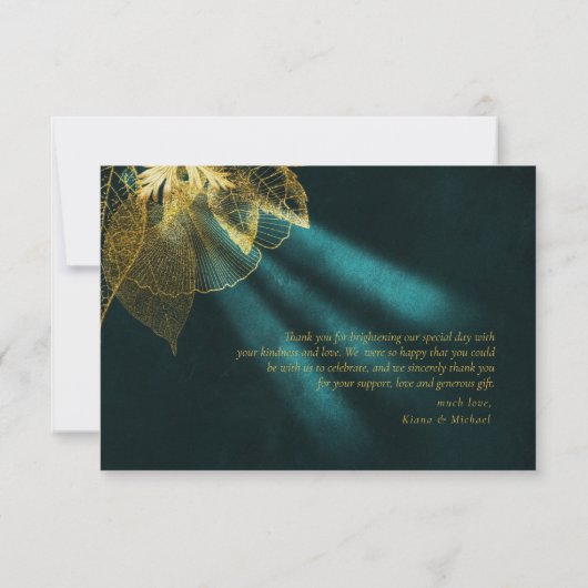 Moonlight Romance Trouw Emerald Groen ID881 Bedankkaart (Achterkant)