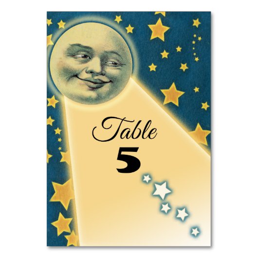 Moonlight Romance Trouwtafel Nummers Kaart (Voorkant)