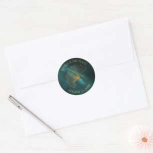 Moonlight Romance Wedding2 Emerald Green ID881 Ronde Sticker