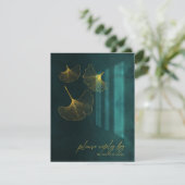 Moonlight Romance Wedding Emerald Green ID881 RSVP Kaartje (Staand voorkant)