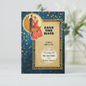 Moonlight Romance Wedding Save The Date - Redhead Kaart (Staand voorkant)