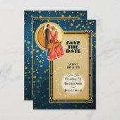 Moonlight Romance Wedding Save The Date - Redhead Kaart (Voorkant / Achterkant)