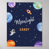 Moonlight Snoep Space Thema Verjaardagsfeestje tek Poster (Voorkant)