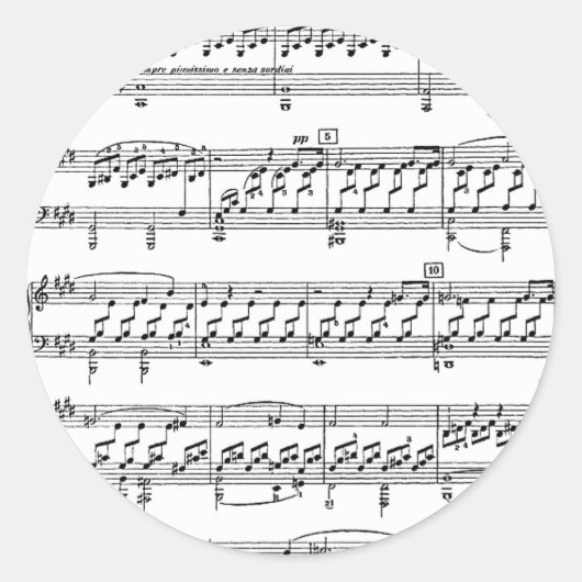 Moonlight-Sonata-Ludwig-Beethoven Ronde Sticker (Voorkant)