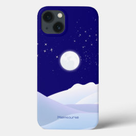 Moonlight Twinkle Star Bekend Landschap Modern iPhone 13 Hoesje