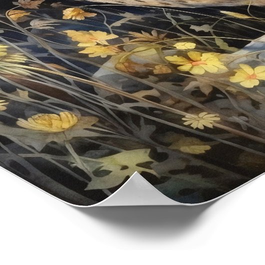 Moonlight Uil Art Print (Hoek)