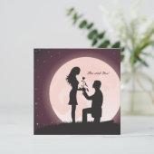Moonlight Verloving Invitation Kaart (Staand voorkant)