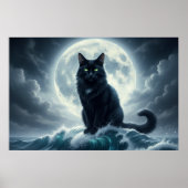 Moonlight Wave & Black Cat Poster (Devant)
