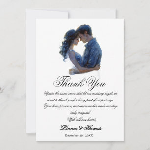 Moonlight Wedding Celestial Love Night Sky Theme Bedankkaart
