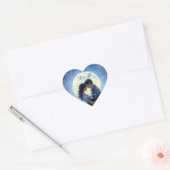 Moonlight Wedding Celestial Love Night Sky Theme Hart Sticker (Envelop)