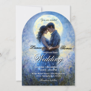 Moonlight Wedding Celestial Love Night Sky Theme Kaart