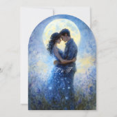 Moonlight Wedding Celestial Love Night Sky Theme Kaart (Achterkant)