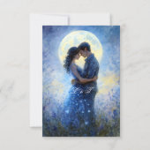 Moonlight Wedding Celestial Love Night Sky Theme RSVP Kaartje (Achterkant)