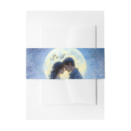 Moonlight Wedding Celestial Love Night Sky Theme Uitnodigingen Wikkel
