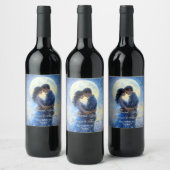 Moonlight Wedding Celestial Love Night Sky Theme Wijn Etiket (Flessen)