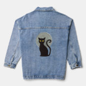 Moonlight Whiskers: Kat vertrouwd Denim Jacket (Achterkant)