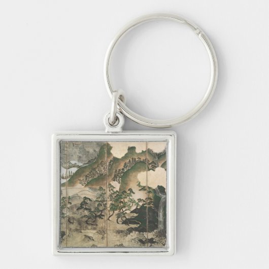 Moonlight Winter Landschap Sleutelhanger (Voorkant)