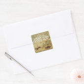 Moonlight Winter Landschap Vierkante Sticker (Envelop)