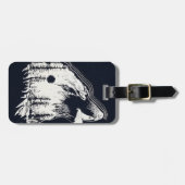 Moonlight Winter Wolf Pine Tree Forest Bagagelabel (Voorkant horizontaal)