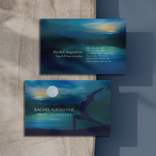 Moonlight Yoga Meditation Crescent Moon Salutation Visitekaartje
