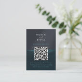Moonlight Zee QR Code RSVP Card – Night Ocean Informatiekaartje (Staand voorkant)