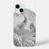 Moonlight Zilver en Witte Peacock Case-Mate iPhone Case (Achterkant)