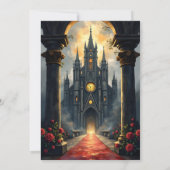 Moonlit Aisle of Eternal Vows –Gothic Wedding Gate Save The Date (Achterkant)