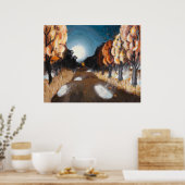 Moonlit Autumn Night: 30x24 Afdrukken Poster (Keuken)