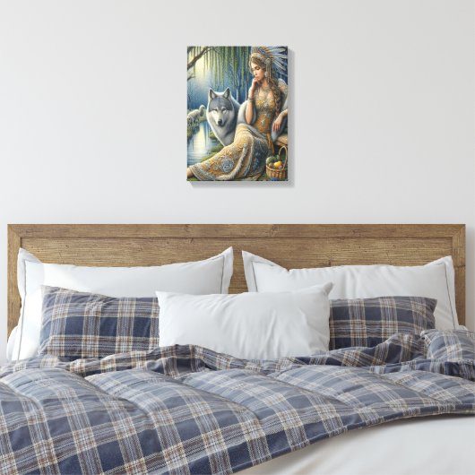 Moonlit Betovering in het Mystic Forest12x16 Canvas Afdruk (Insitu (Slaapkamer))