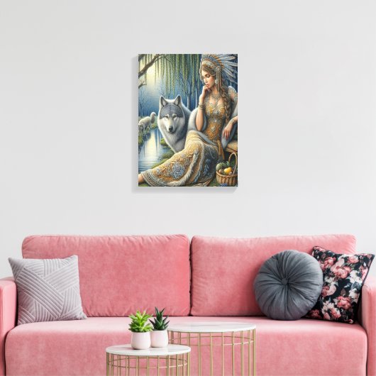 Moonlit Betovering in het Mystic Forest12x16 Canvas Afdruk (Insitu (Woonkamer))