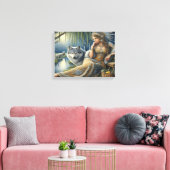 Moonlit Betovering in het Mystic Forest16x12 Canvas Afdruk (Insitu (Woonkamer))