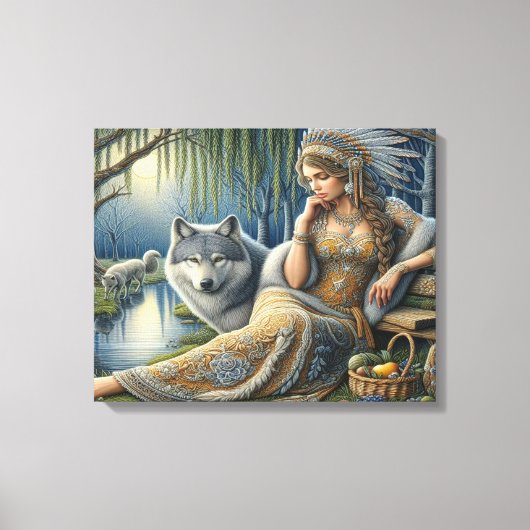 Moonlit Betovering in het Mystic Forest20x16 Canvas Afdruk (Voorkant)