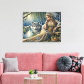 Moonlit Betovering in het Mystic Forest20x16 Canvas Afdruk (Insitu (Woonkamer))