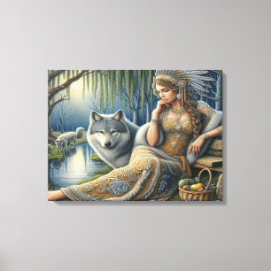 Moonlit Betovering in het Mystic Forest24x18 Canvas Afdruk