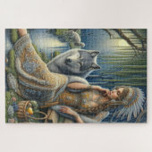 Moonlit Betovering in het Mystic Forest Legpuzzel (Horizontaal)