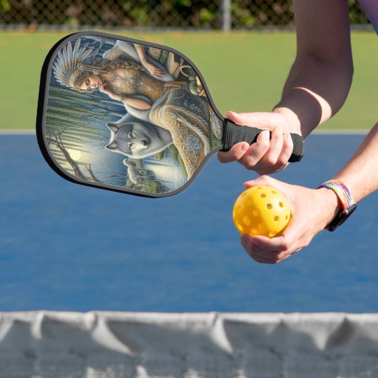 Moonlit Betovering in het Mystic Forest Pickleball Paddle (Insitu)
